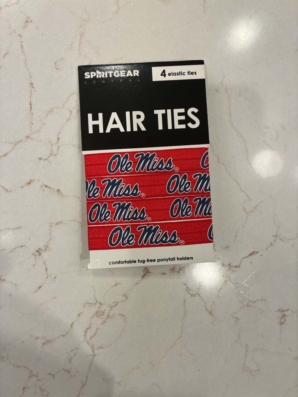 Spirit Gear Central Ole Miss Rebels Hair Ties 4 Pack Elastic Ponytail Holders